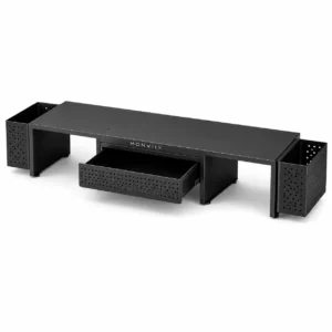 Monviix | Dual Monitor Stand Riser with Drawer and Pen Holders